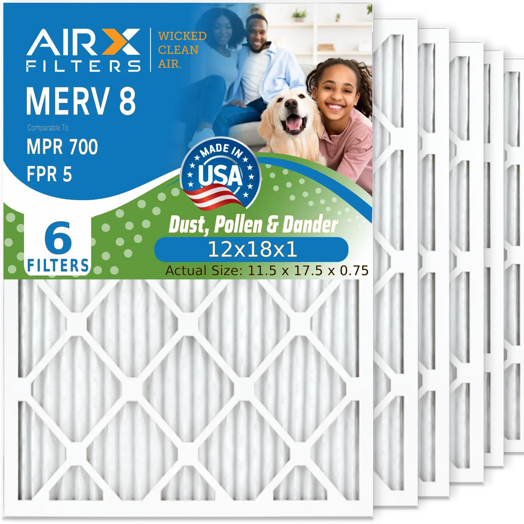 8 Premium MPR Furnace Filter Pleated Air 6 CLEAN HVAC Filter Comparable Filters FPR by Conditioner to USA 5 AC 700 Pack FILTERS WICKED Electrostatic 12x18x1 12x18x1 AIR. AIRX Made Air MERV &