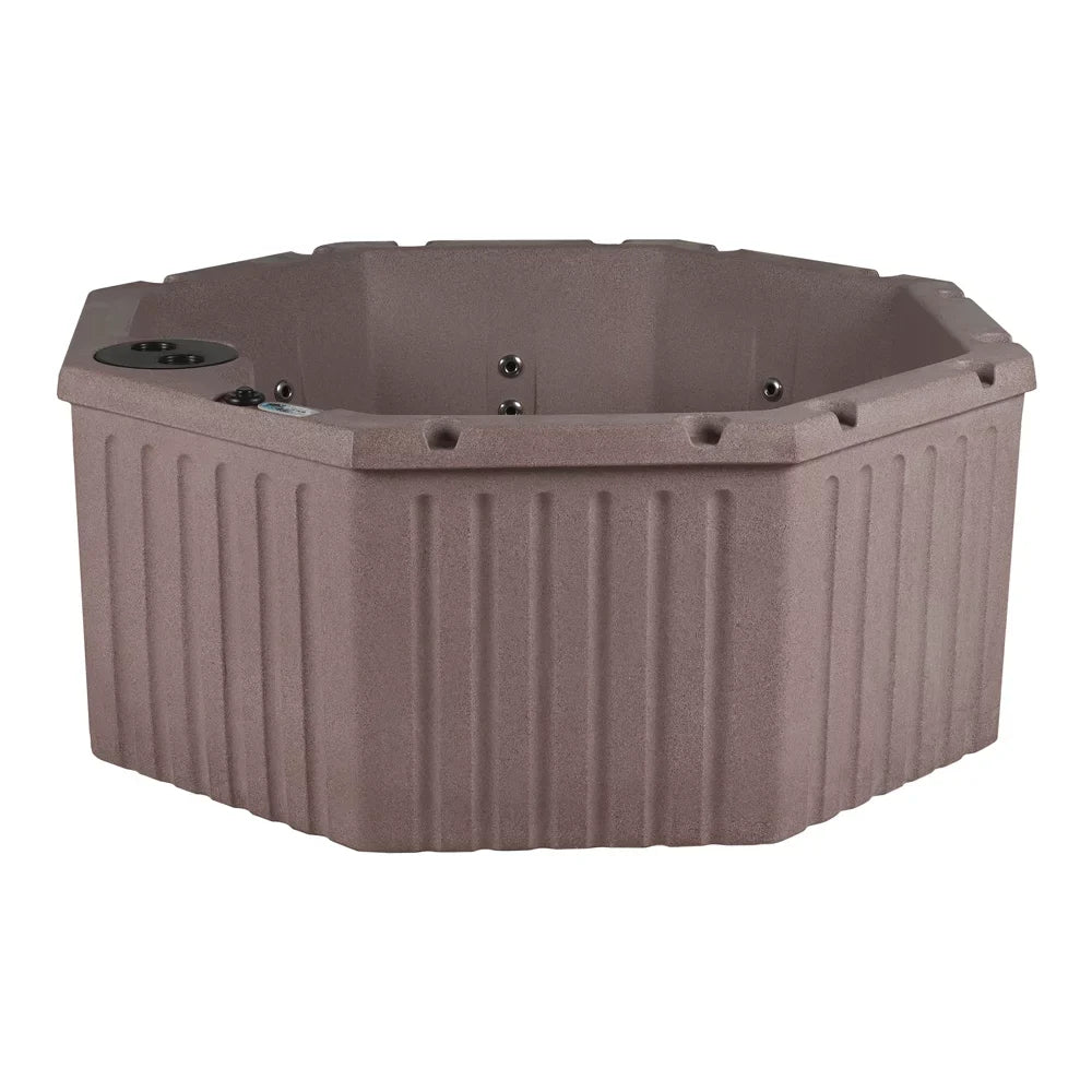 with Tub Seater Cover, 8 Tub Spa Hot & LED Millstone Jets, Aqualife lighting Lagoon 20 Brown