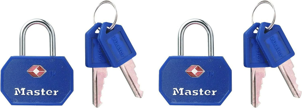 Lock, 1-1/4 In. 2) Colors, (Pack Wide, Of TSA-Accepted Assorted Luggage Keyed 4681TBLR