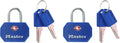 Lock, 1-1/4 In. 2) Colors, (Pack Wide, Of TSA-Accepted Assorted Luggage Keyed 4681TBLR