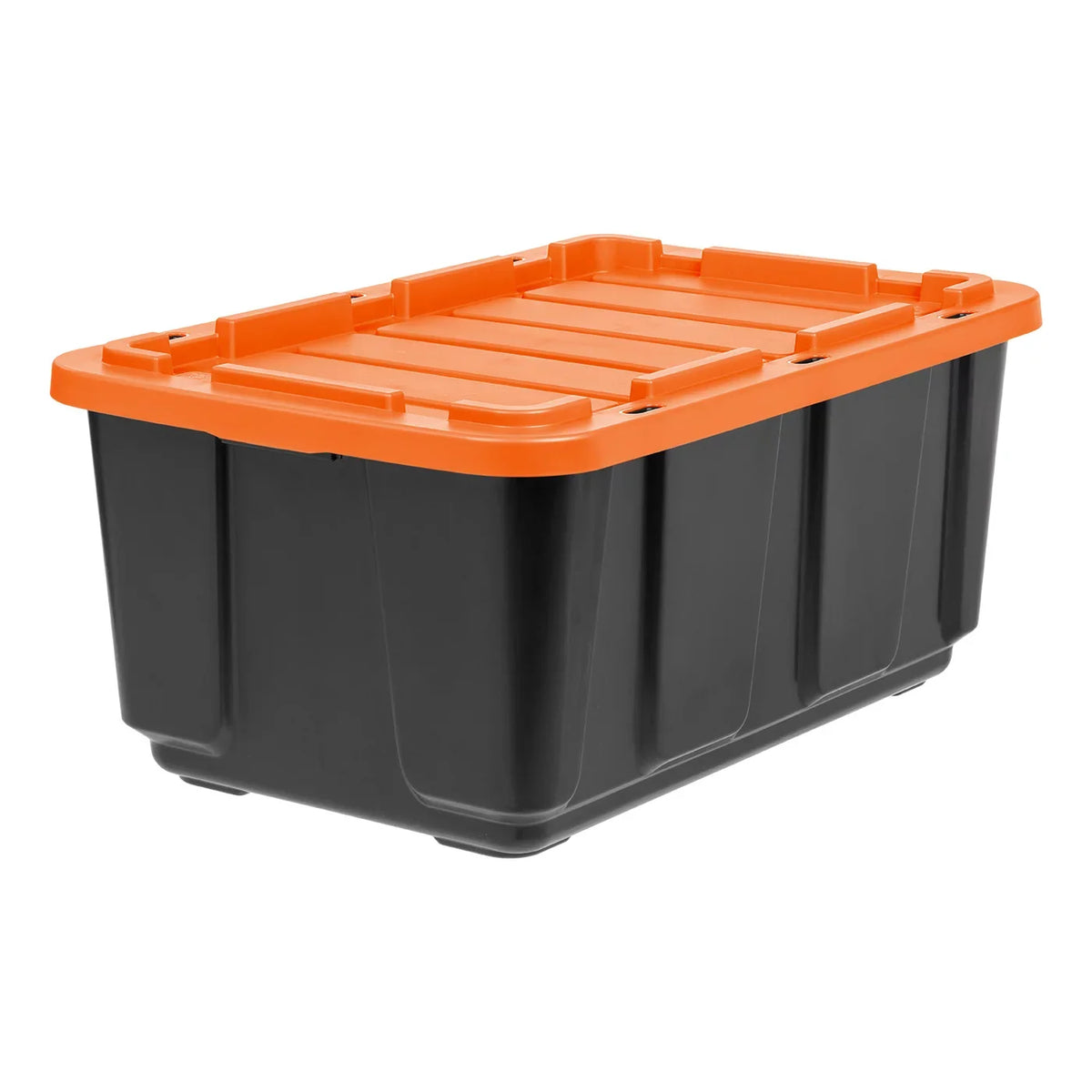 Tough USA Black Orange 108qt/27gal 3 IRIS Lid Duty Utility with Tote, Pack Heavy