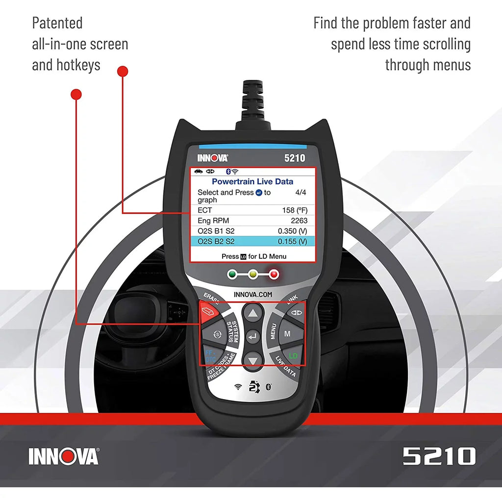 CarScan Reader Tool Diagnostic Automotive 5210 INNOVA Bluetooth Code Advisor