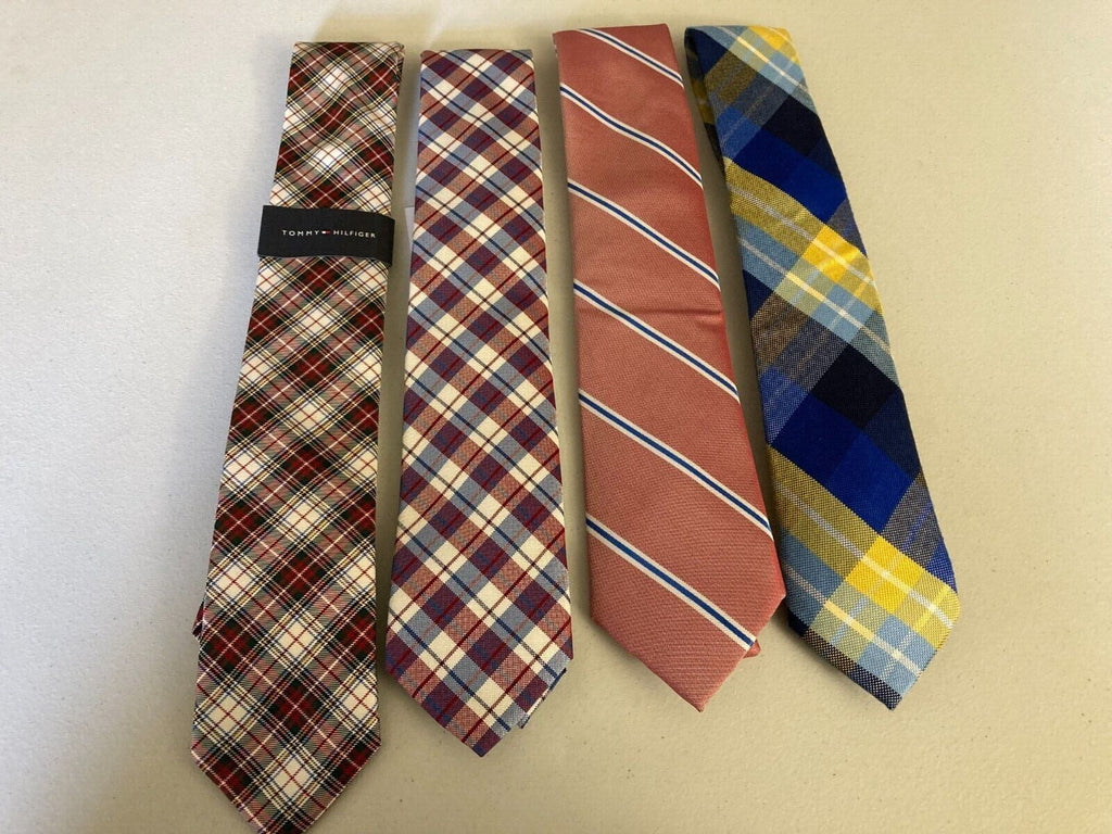 Tommy Mens Plaid Tie Hilfiger Silk Neck