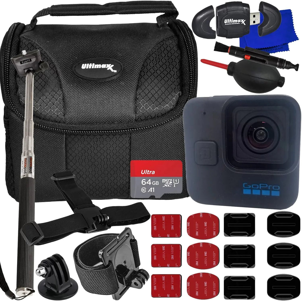 11 64GB Monopod Kit with Basic HERO11 Mini Hero Accessory and GoPro Bundle Black