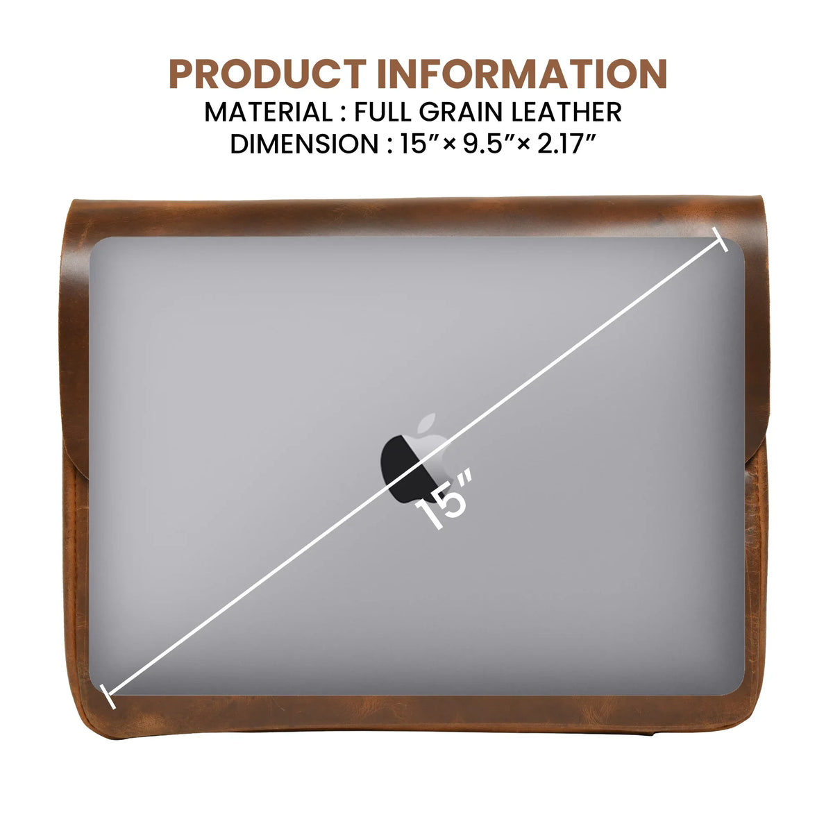 Portfolio File MacBook Case Sleeve Leather Document Grain Folder Top Holder Envelope Folio