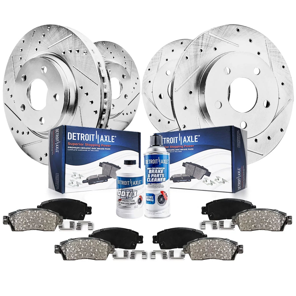 2010 Pads Front Brakes Drilled Detroit 2007 for Slotted 2009 Axle Rav4 - 2011 2008 2015 Rotors Rear 2014 2017 11.65" and 2012 11.06" 2006-2018 2013 Disc Kit & Replacement Brake Toyota 2016 Ceramic