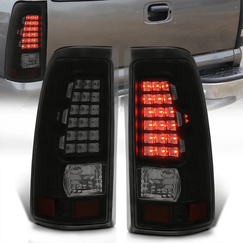 Distributors 2004 Chevy Compatible/Replacement Pair Black Lamps 2001 2003 AJP LED Smoked For Brake 1999 Fleetside Signal Stop Lens 2005 GMC 2006 2000 Tail 2002 Silverado Housing Driving Lights Sierra