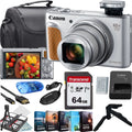 Shoulder Bundle (Silver)+64GB Canon Accessory Camera Digital Card+Camera Tripod+Deluxe Bag+Steady Memory HS PowerShot SX740 Gripster