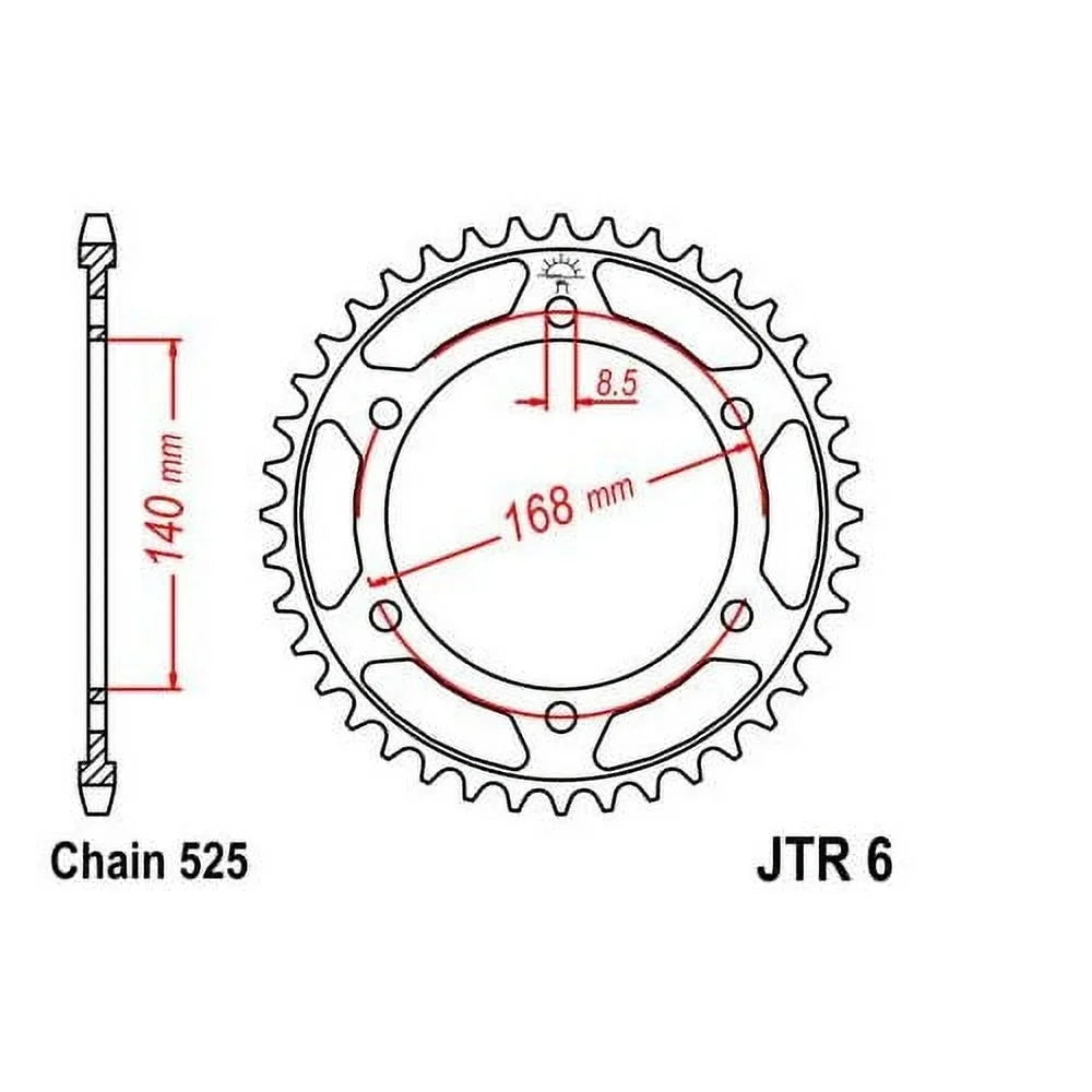 F800 JT 42T GS Rear for 2008-2013 Steel Street Sprocket