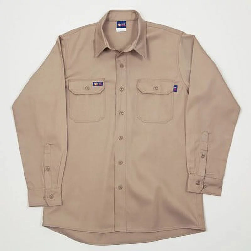 Resistant dimension FR Men's 5X-Large 100% Regular, 7 Lapco 8.7 Cotton oz. Uniform FR Twill Flame (1 Shirt, Unit) Khaki, Cal