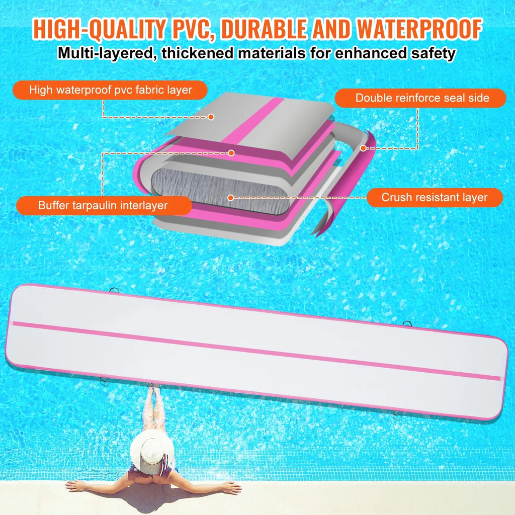 with Mat Rail 20ft Inflatable Air SKYSHALO Fitness Pump Drum Gymnastics