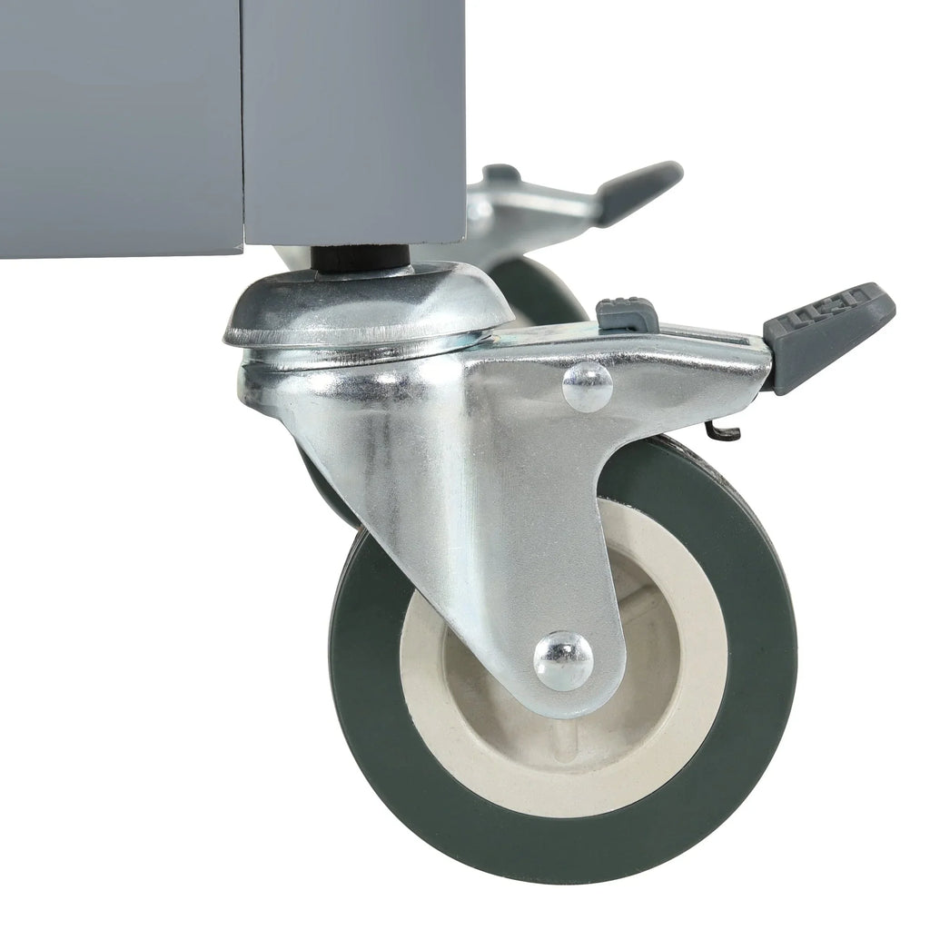 Wood Wheels Granite Grey Cart and Island Top Solid - Blue Kitchen Locking with
