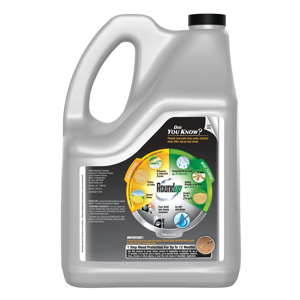 Preventer Dual 12 Plus Grass Weed Killer gal. Action Roundup & 365 1.25 Refill, Month