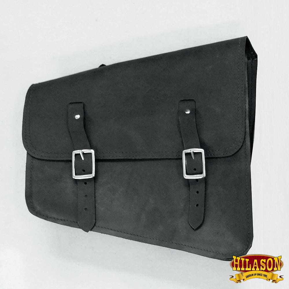 Motorcycle Side Saddle Western Left 52HS Bike Rigid Leather Bag Solo Flap