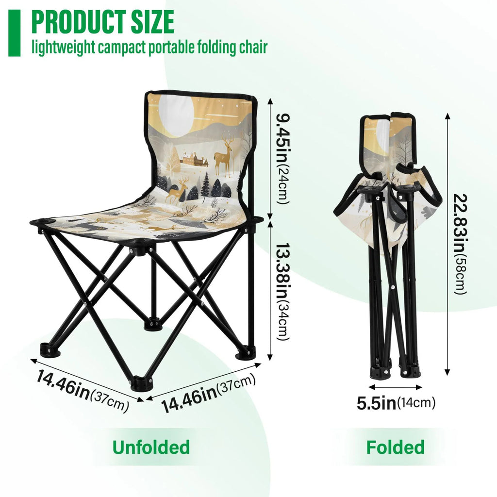 Lawn in Fishing Small Chair Kids Forest Chair with for Chair Beach Bag Chair Folding Carry Golden Portable exterior Camping Deers