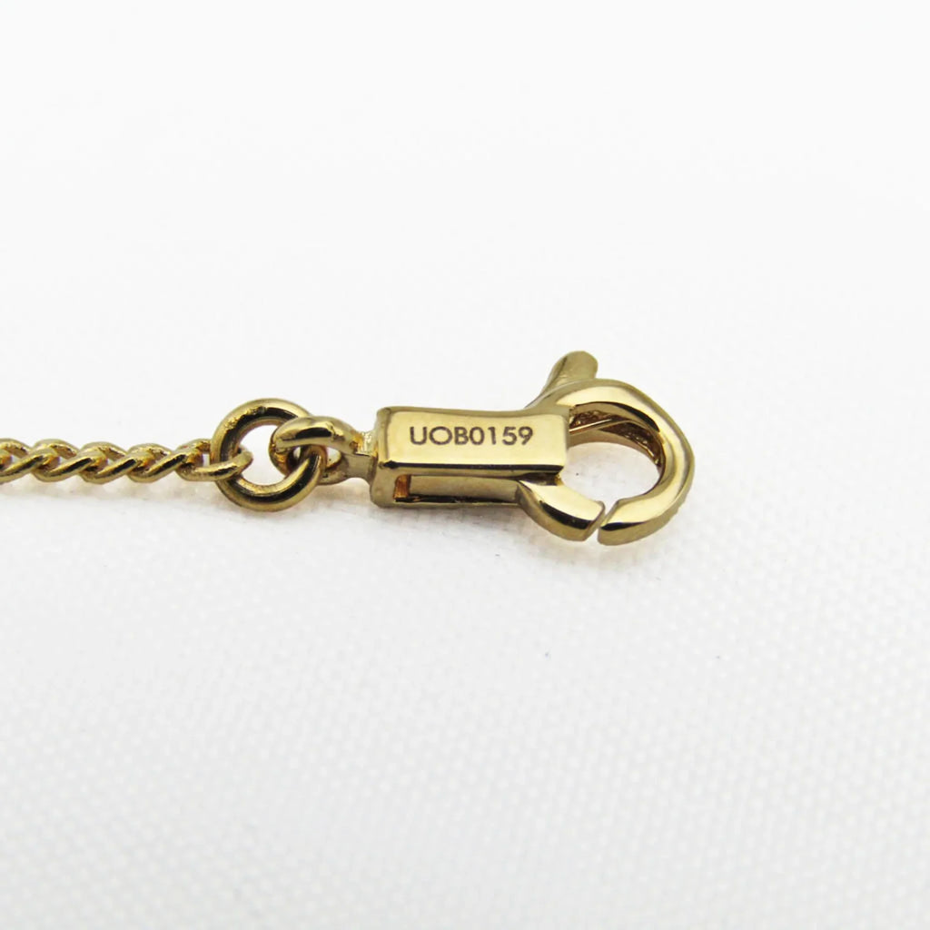 (Good) Celine Metal Pre-Owned Stone Alphabet No 46B0 Gold 6BRA P Bracelet Charm
