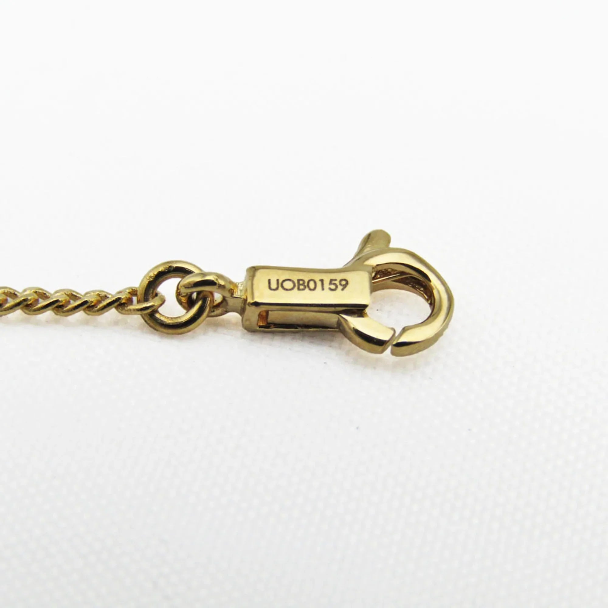 (Good) Celine Metal Pre-Owned Stone Alphabet No 46B0 Gold 6BRA P Bracelet Charm