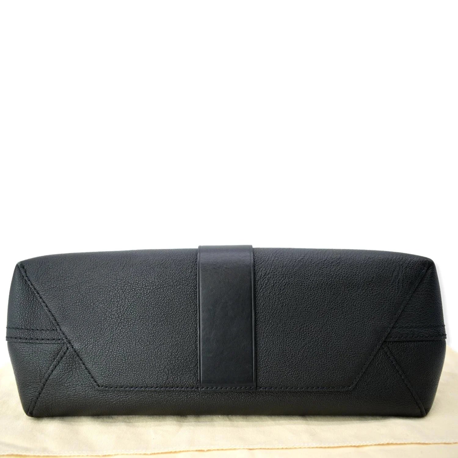 One Shoulder Monogram Leather Bag Black Very Pre-owned Handle