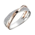 Kingladies White Sapphire Gold Valen Rose Ring Cross Ladies Ring Fashion Delysia