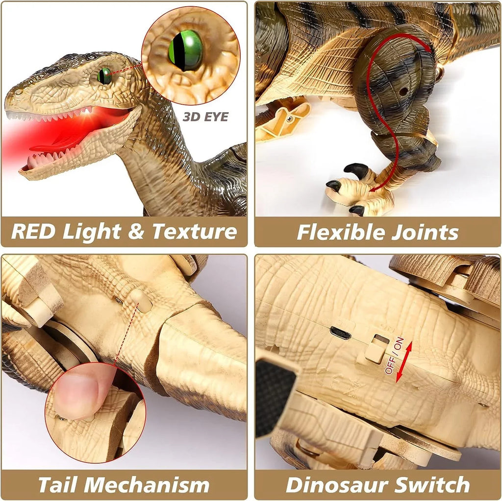 Age Old for Girls JBee Toy Gifts with Brown Toys and Dinosaur 3-5, Lights RC Robot Remote Boys Boys 5-7, Kids Ctrl for T-Rex Dinosaur 8-12 Years Walking Control - Sounds