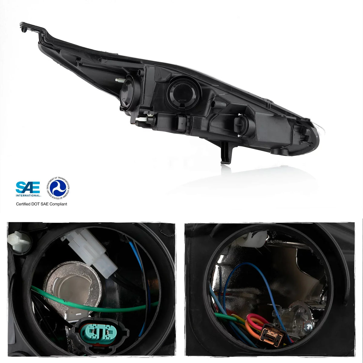 Type] Chrome Sedan [Halogen - 2014 Fiesta 2015 Headlamp 2017 2016 Titanium Left Driver Hatchback Headlight AKKON Fits