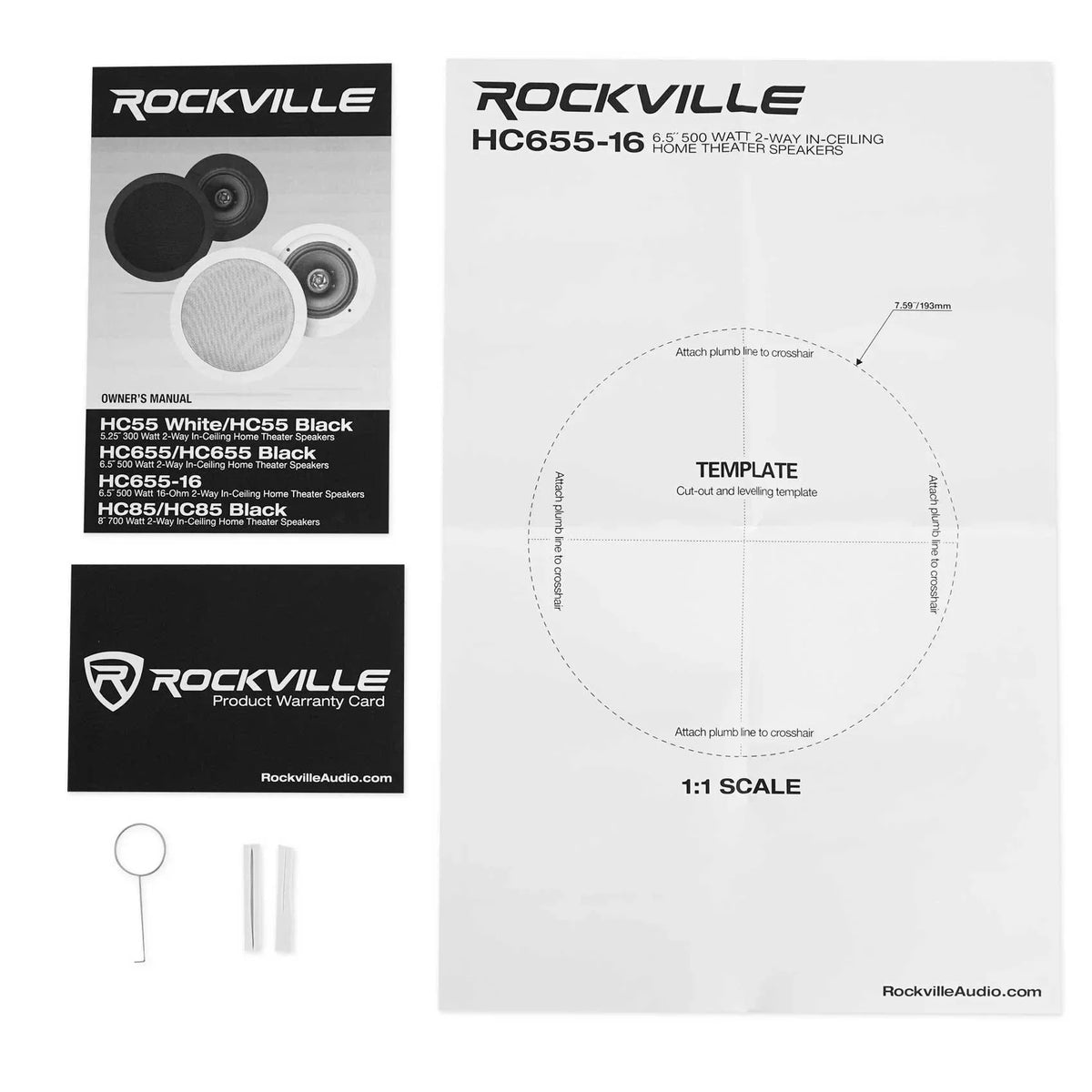 LED Receiver+(8) Ceiling 6.5" Theater Amp/Home Rockville White Speakers Tube