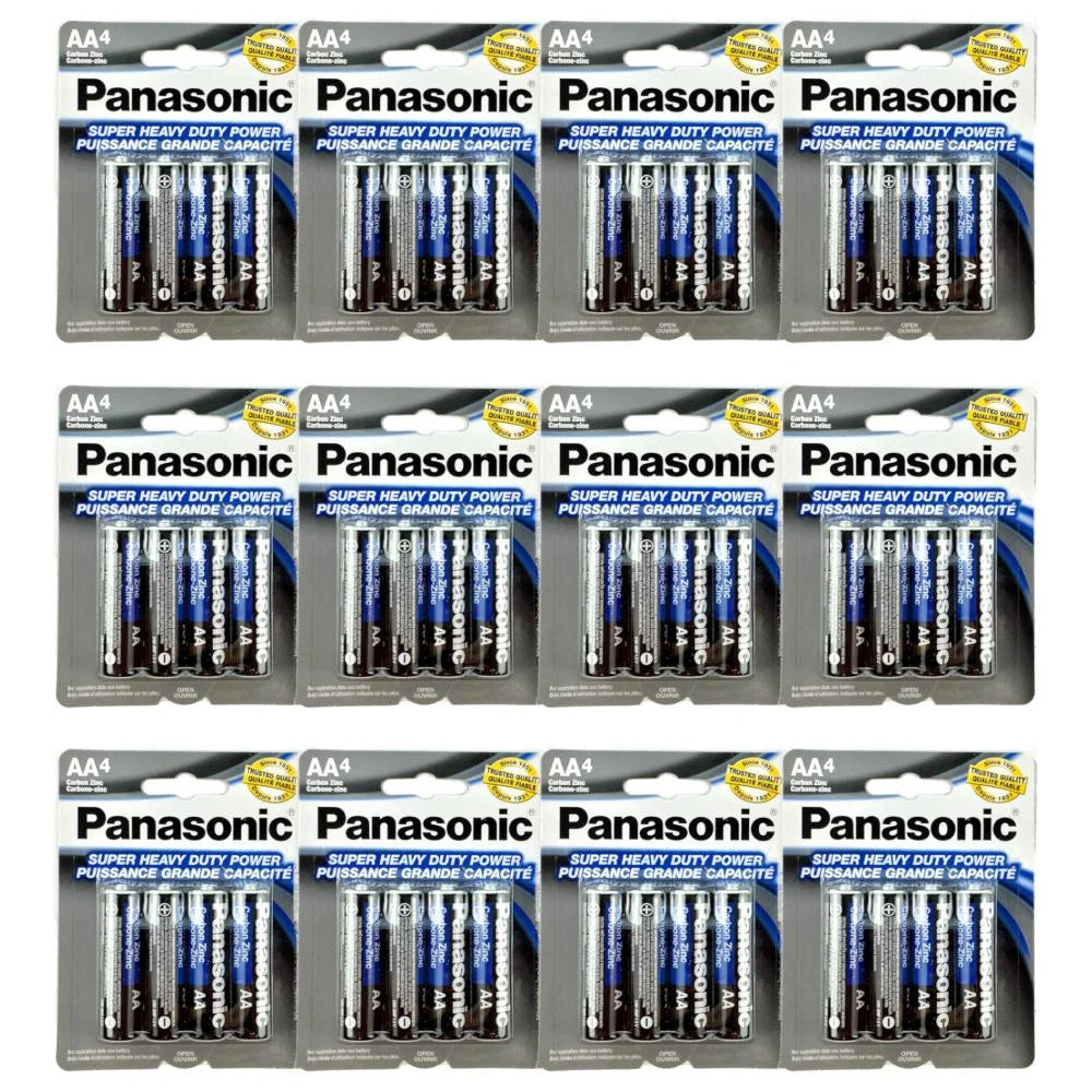 Zinc Batteries 48 Duty Carbon Super AA PCS Battery Double Power Heavy Panasonic A 1.5v
