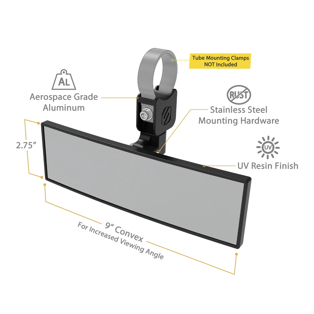 Clamps Tube Panoramic Mirror PSM21009-185 BaseClamp View with 1.85” Scosche 9”