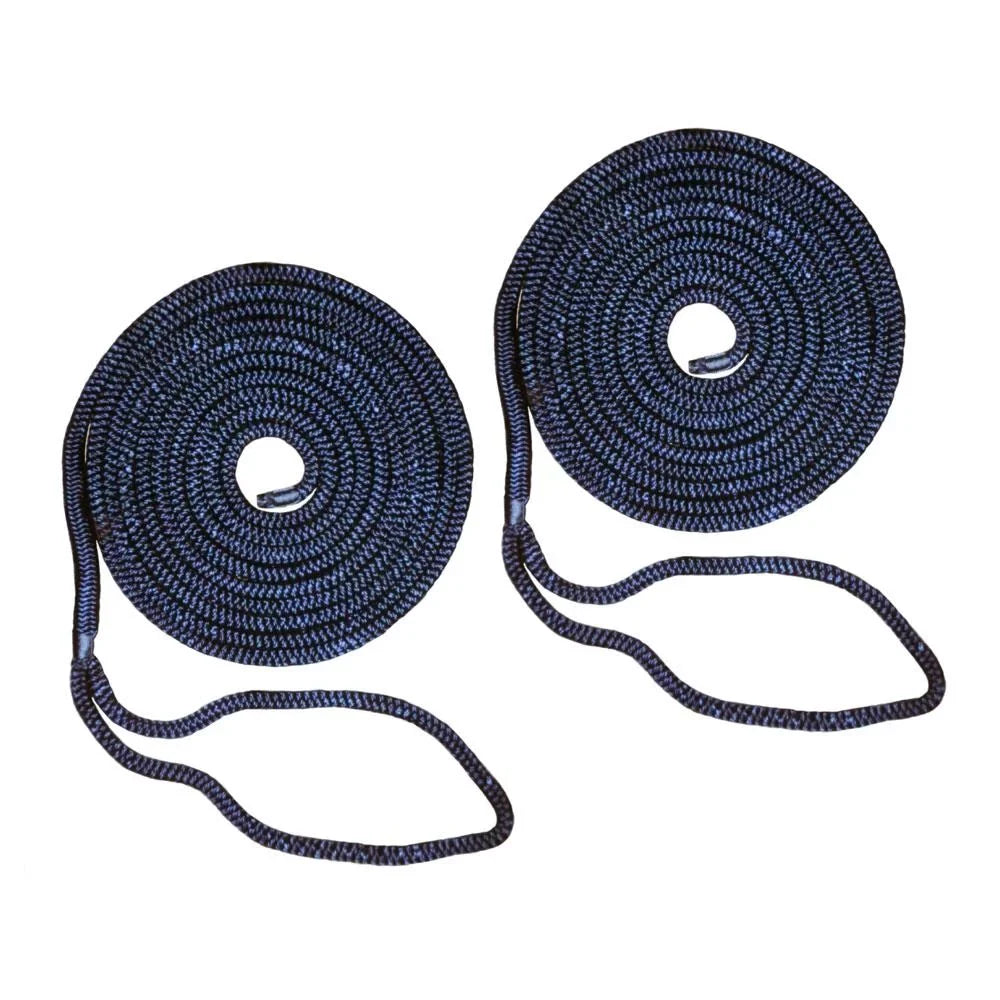 Braided Double Mooring NAVY 2 Nylon BLUE Strand Rope Dock Inch Line Boat 1/2 15 PCS FT 16 Dock Line
