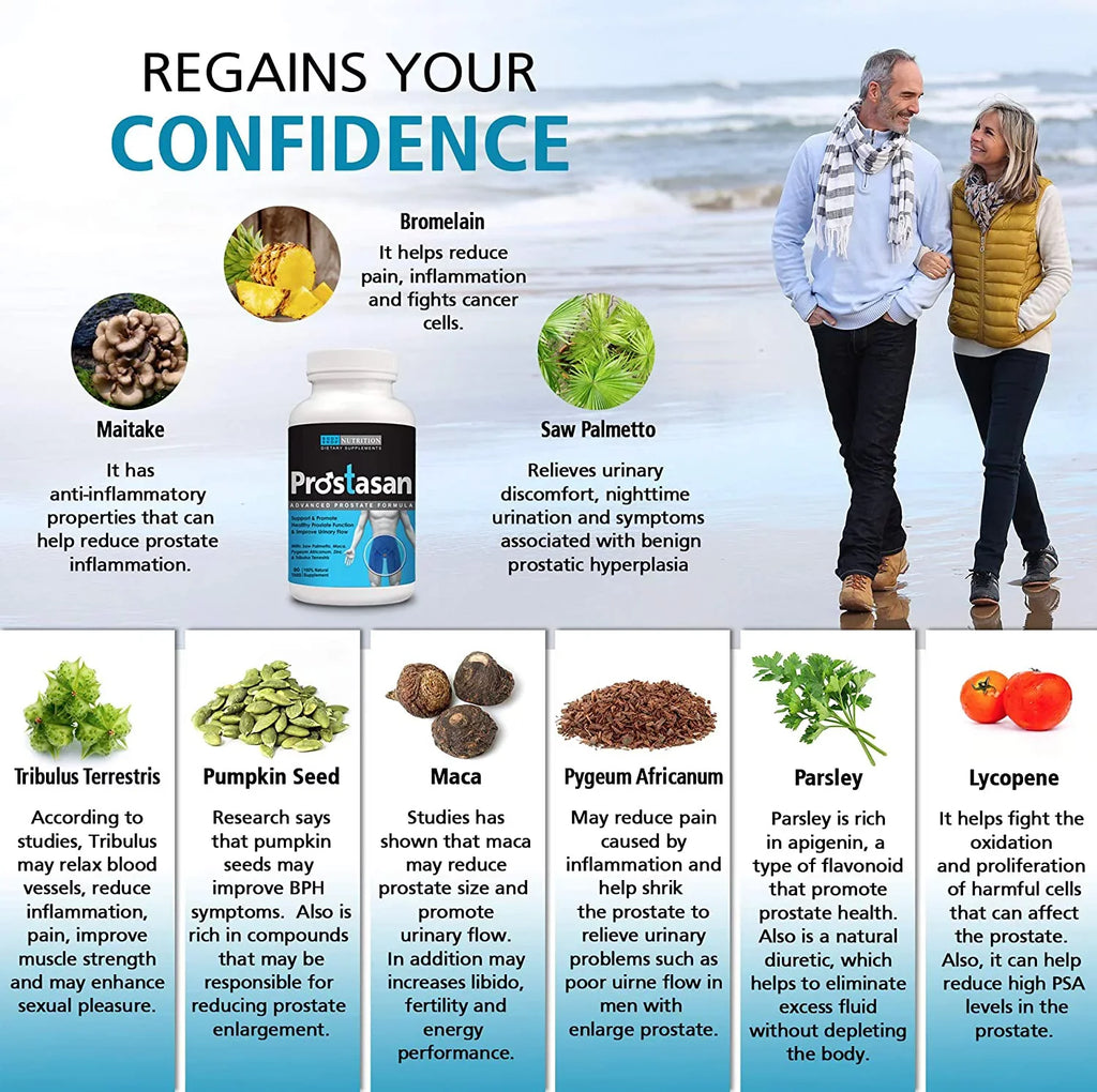 100% Urinary Prostate Healthy Health Prostate Natural Made for Prostasan - Inflammation Men's Promote USA - - Formula Dietary Flow, Function in Supplement 90 Prostate Boost Relief, Caps-