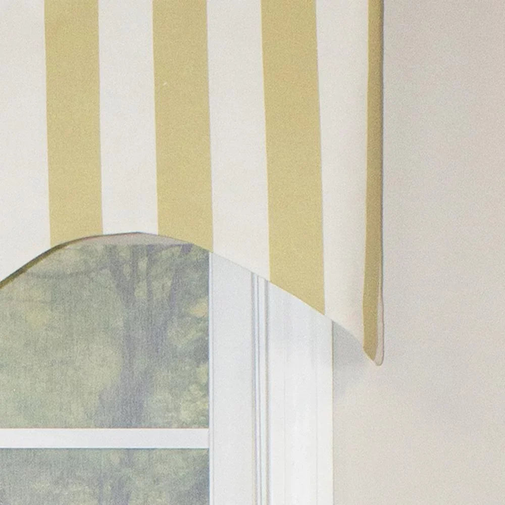 50" by Pocket x Rod Valance Beach 3" Stripe Tan 17" RLF Cornice Home design
