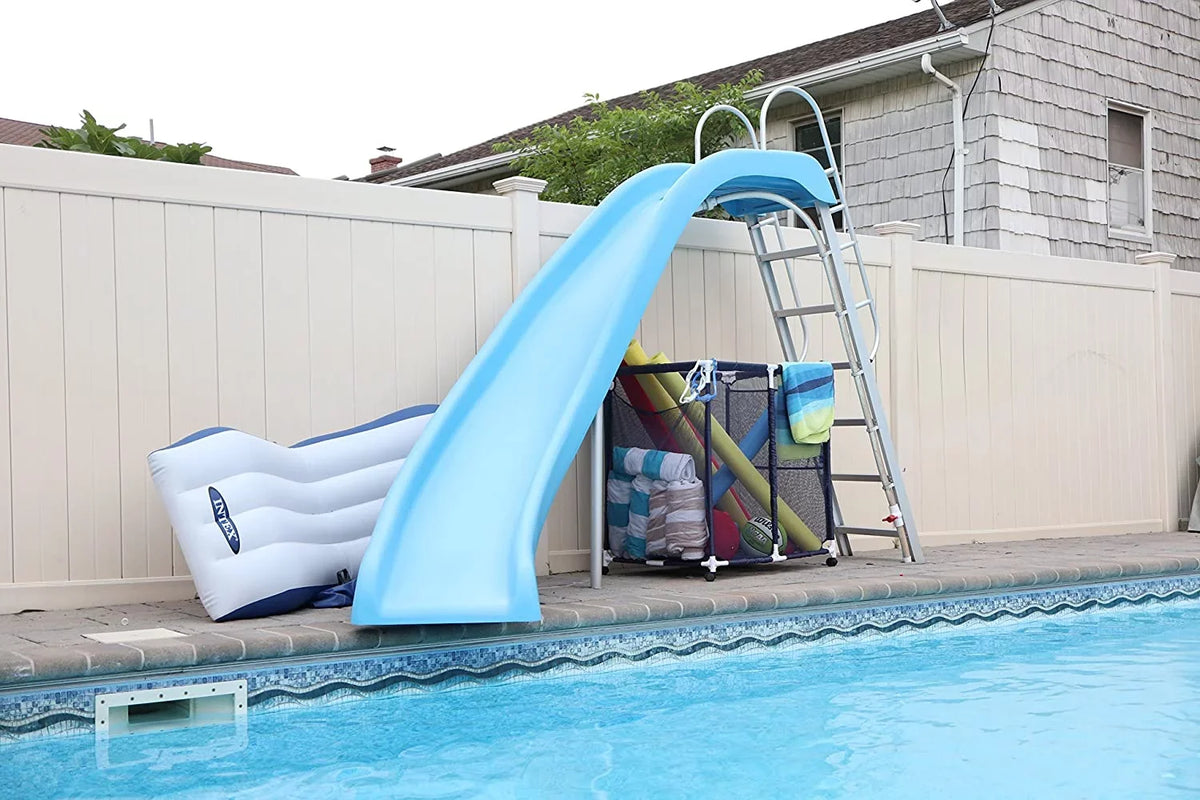 Kids Rolling H), Pool / Floats Toys, Organizer 25" x 28" Balls Storage Height, Noodles and Mesh Bin, 563009 L (43" Equipment design Large, W Blue x White Holder,