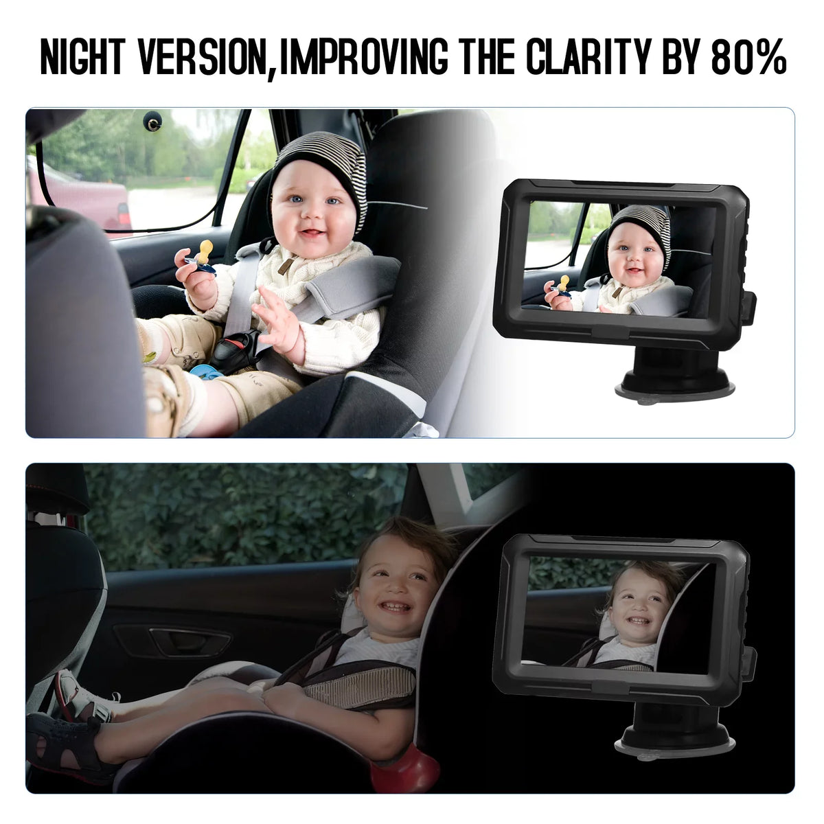 Screen Invigilator ammoon 4.3'' Wide Vision Resolution with Mirror, Night Baby Angle, Car View Monitor
