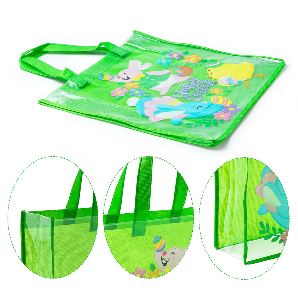 Reusable Tote for Bags Easter Favors Treat with Pcs Easter for Bags Kids, Gift Hunt, Egg Syncfun Easter Party Handles Goodie Supplies Large 6