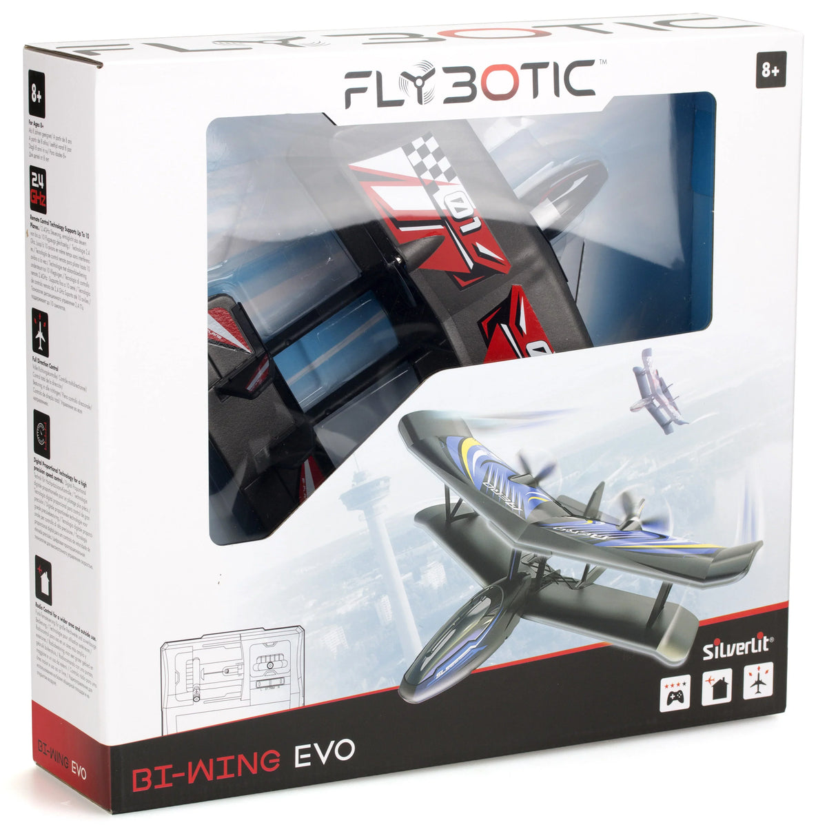 Red Bi-Wing Silverlit Plane- Flybotic RC Evo