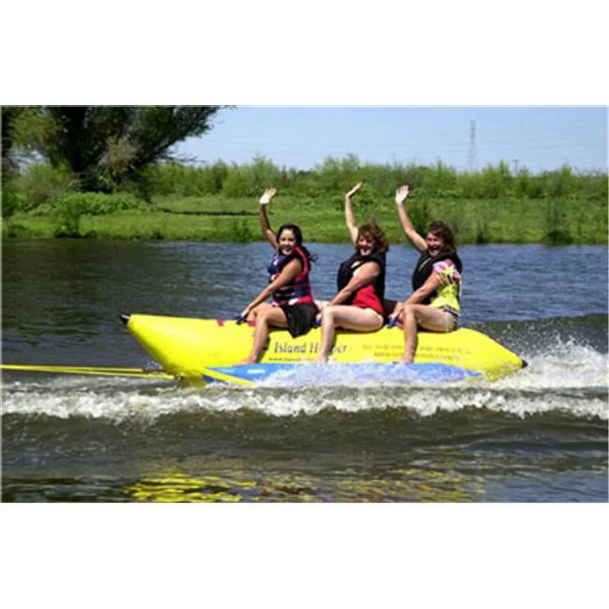 Hopper feet Sports Island Recreational 13 Banana liquid Passenger in-line 420-3 Sled Aqua 3 Seats