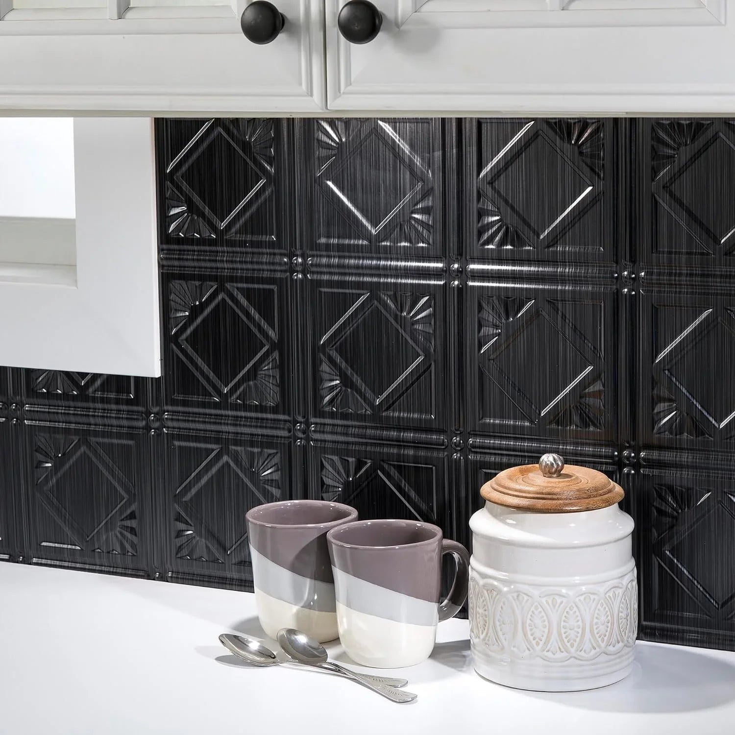 Backsplash Traditional 15 Decorative In Pewter Vinyl Smoked Ft design/Pattern Sq Kit 4