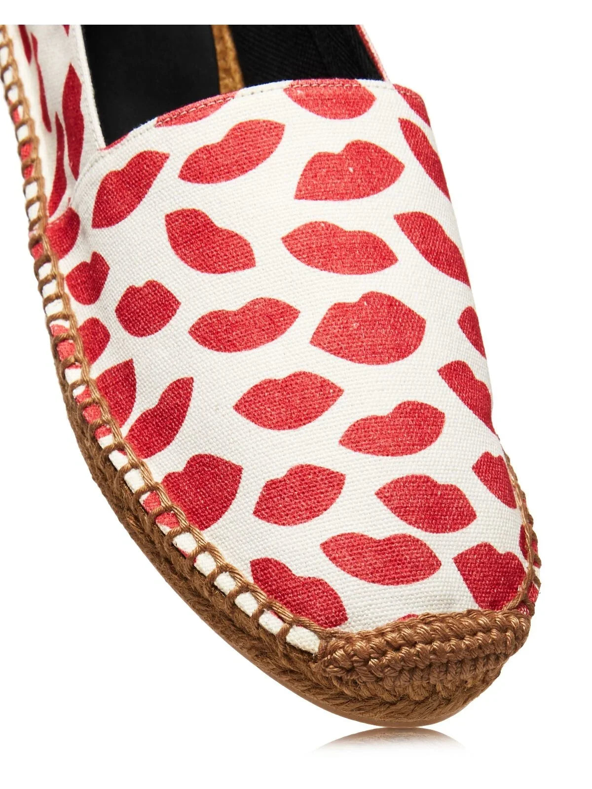 Red Round Womens SAINT 36 Bianco Espadrille Shoes Toe Platform On Logo Woven Printed LAURENT Slip Lip