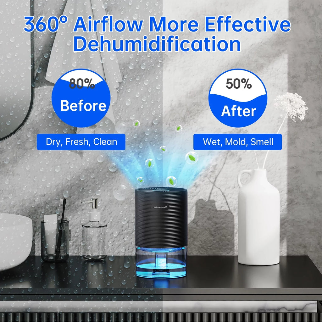 Dehumidifiers Bedroom for up Small with LED Light 215 sq.ft-Black Alrocket Auto-off,7 27oz Colors to