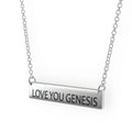 Women's Sterling Love Genesis Necklace Sliver Bar Pendant You