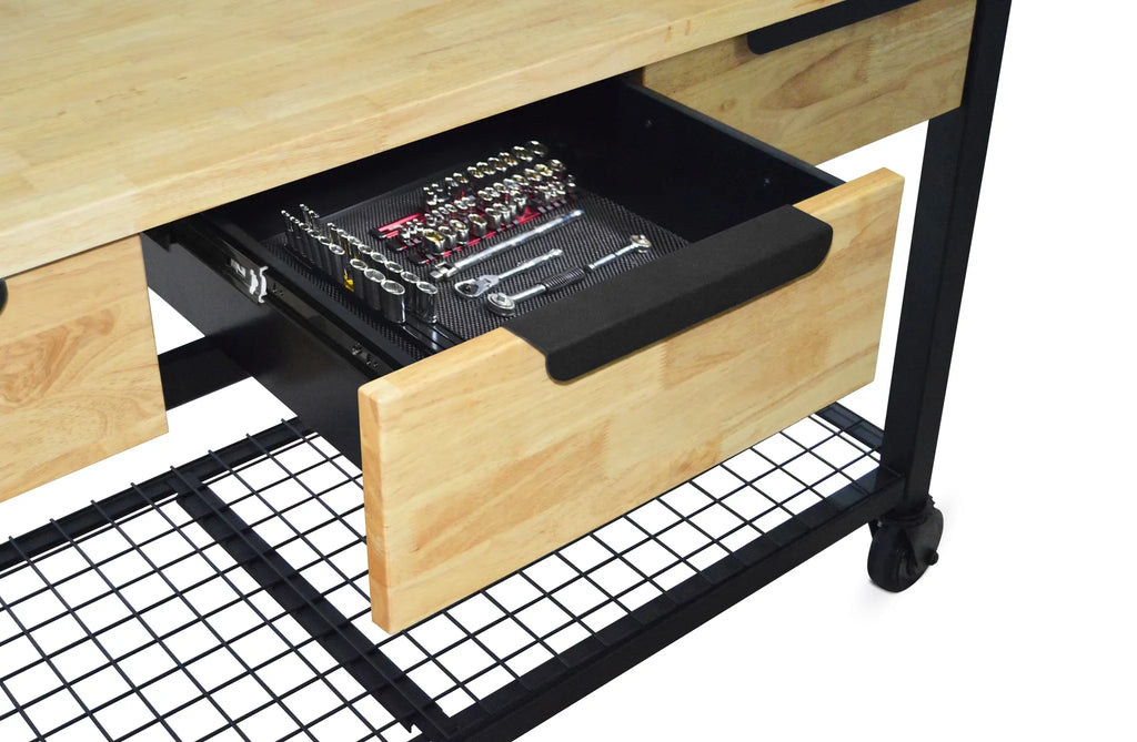Metal & Wood Workbench 62" Industrial Rove