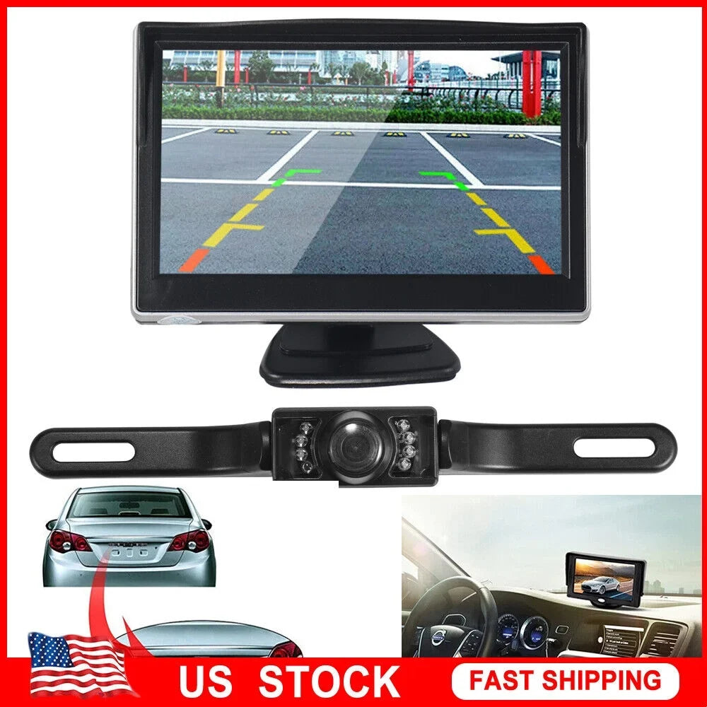 Backup Rear View Vision Waterproof Wireless Car HD 5" Camera Kit Monitor kydely Night