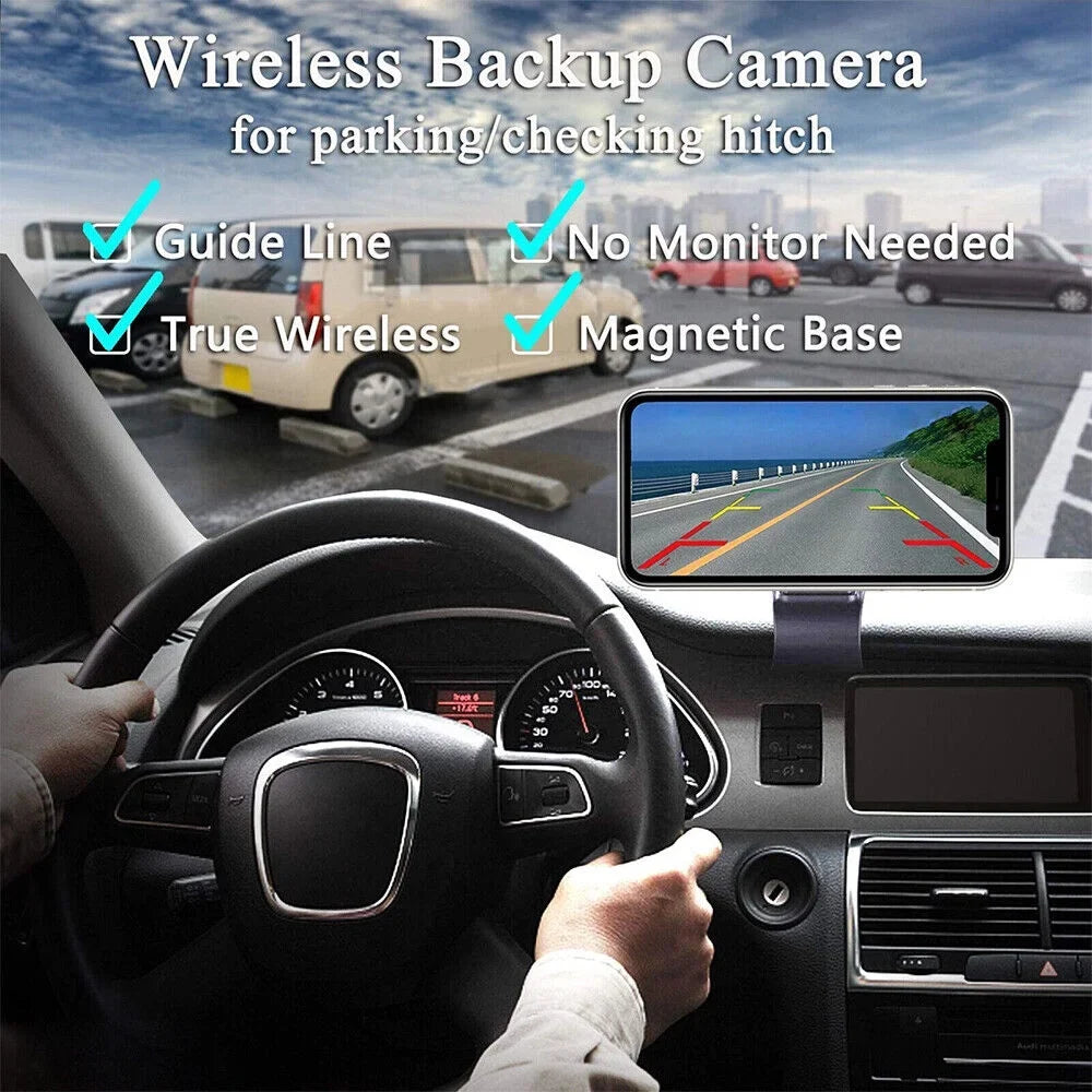 Wireless, JahyShow View Backup Magnetic 9600mAh Camera, Front/Rear High-Capacity Battery WiFi