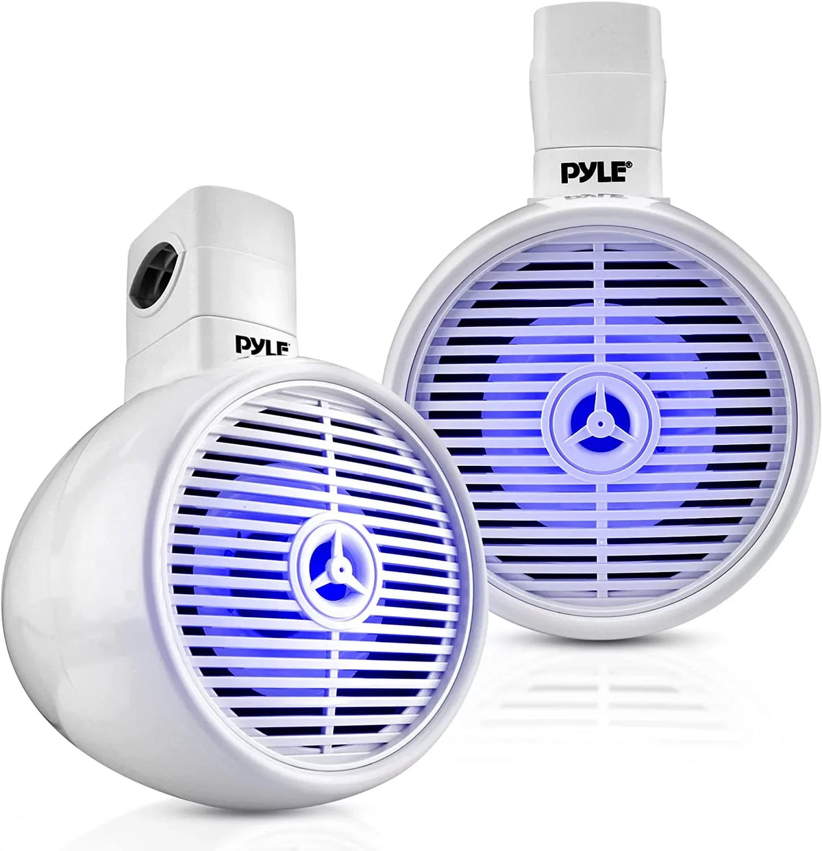 Speaker White Speaker PLMRWKBT65WT Single Mini Bluetooth liquid Marine Built-in System 2-Way Lights, Box LED with Resistant - 6.5" Wakeboard