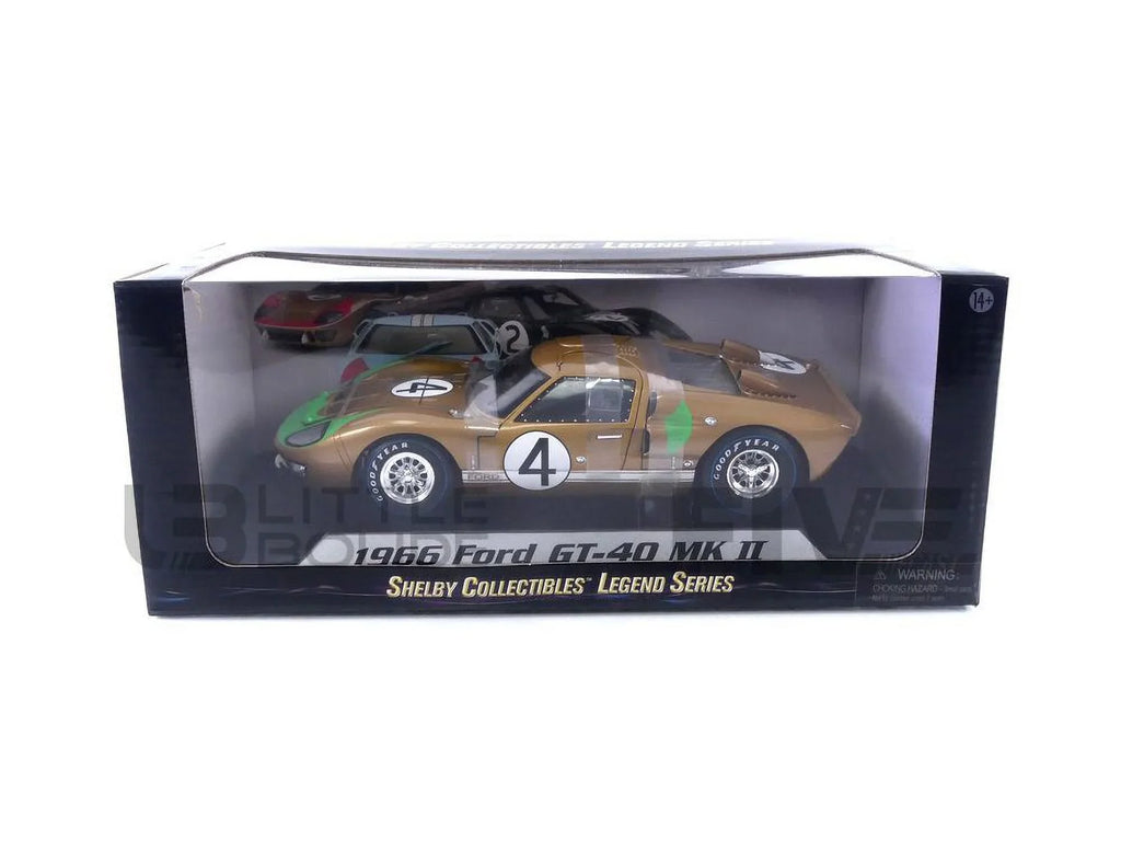 1966 Model 1-18 Gold 2 Shelby Collectibles Car GT-40 Diecast No.4 SC414 MK