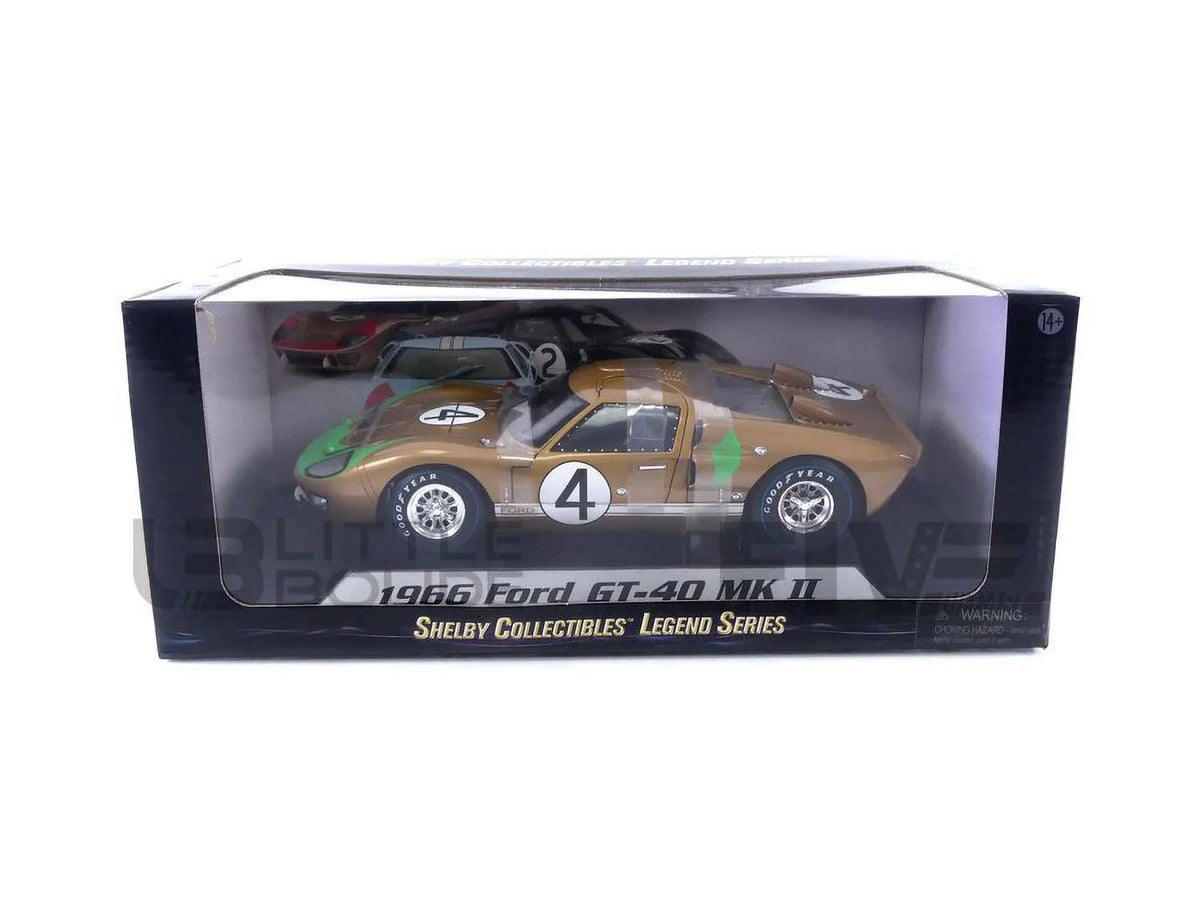 1966 Model 1-18 Gold 2 Shelby Collectibles Car GT-40 Diecast No.4 SC414 MK
