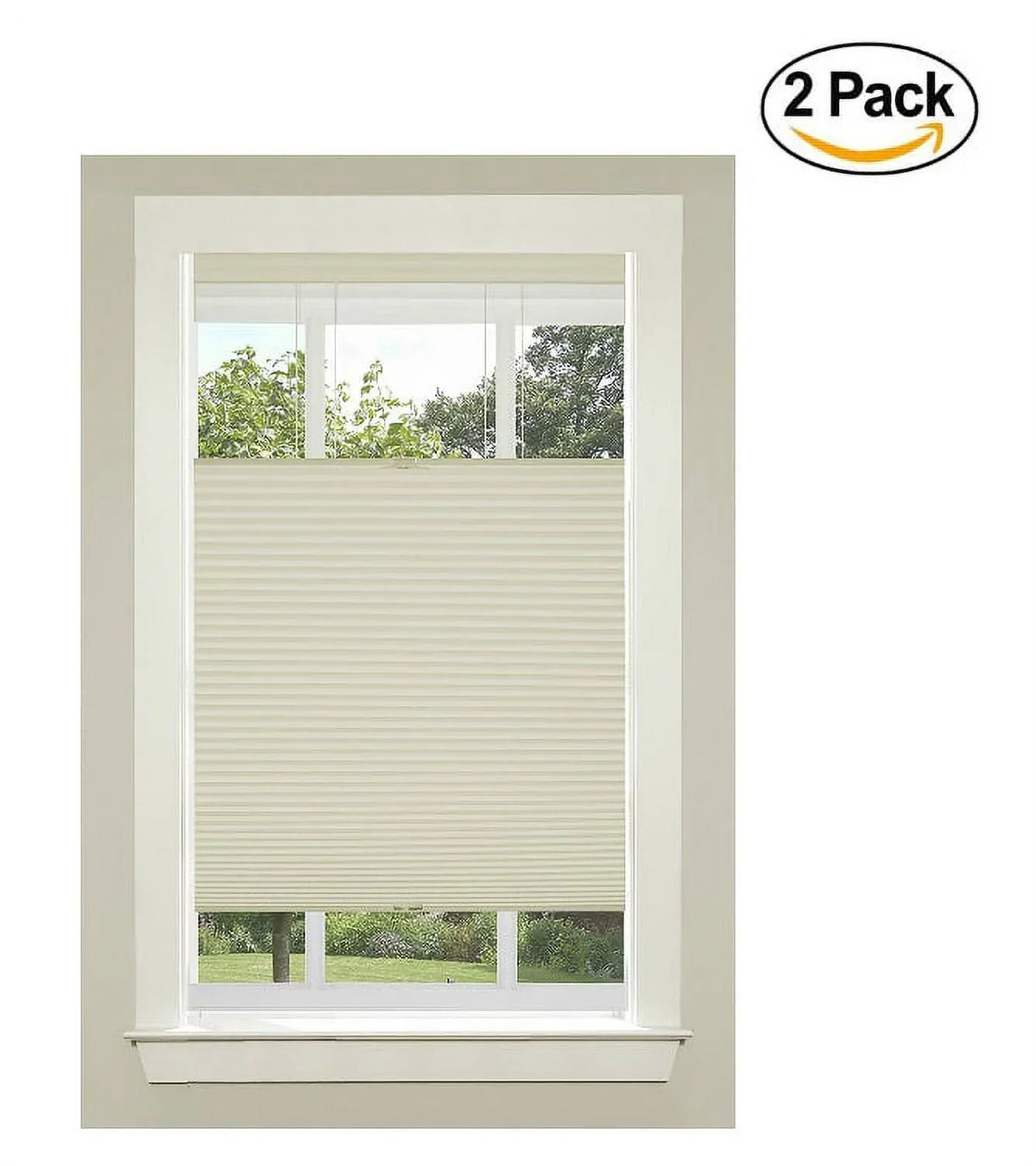 by (Set Cellular Alabaster Honeycomb Shade, Cordless 29 Pleated Achim of 64", Furnishings Home 2) Top-Down