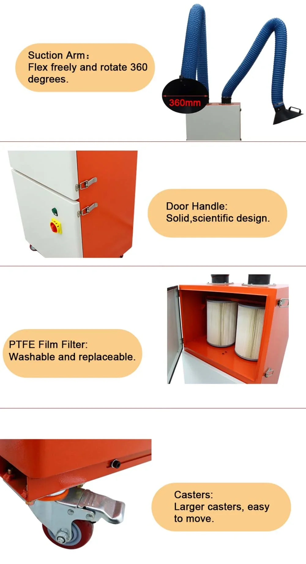 Fume INTBUYING Extractor Dual Mobile Purifier Smoke 220V Arm Welding