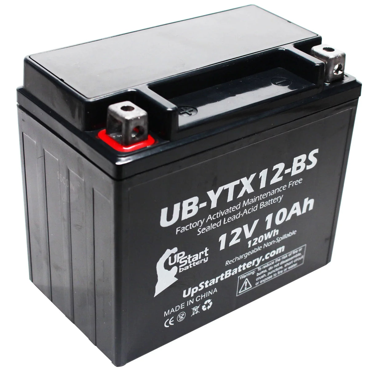 12V, Suzuki 2001 Activated, UB-YTX12-BS Motorcycle 1000 10Ah, Free, UpStart Maintenance - CC Factory GSX-R1000 Battery Replacement Battery