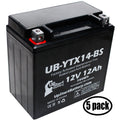 GS Activated, Battery Battery 800 Maintenance Replacement Factory - 5-Pack Free, CC Motorcycle 2010 for UpStart UB-YTX14-BS 12V, 12AH, F800ST,